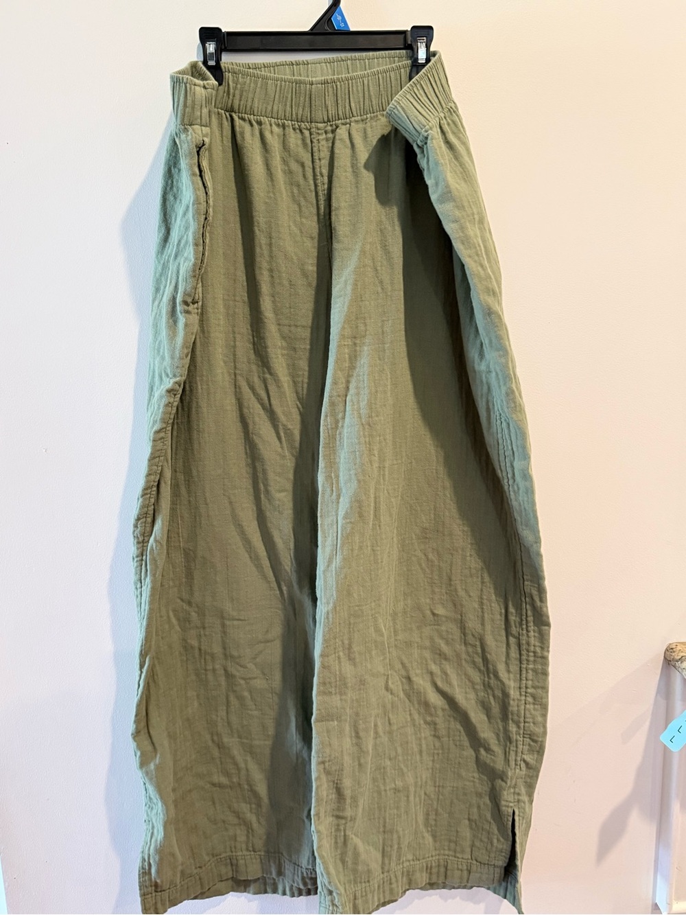 Old Navy Olive Wide-Leg Cotton Blend Pants